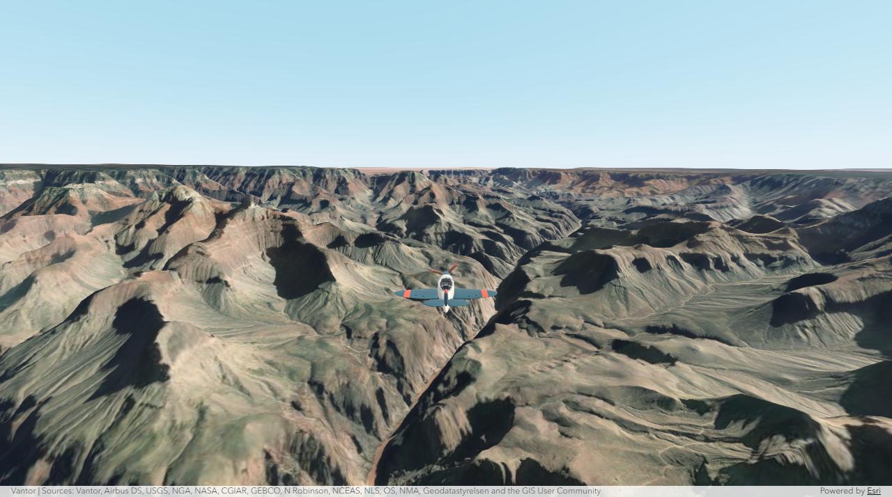 Flying over the Grand Canyon